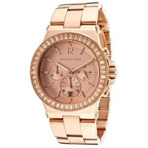 Michael Kors Women Rose Gold Tone Dylan Watch Chrono Dial Date 43MM Watch MK5412
